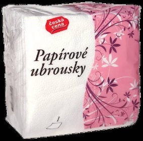 Papírové ubrousky - česká cena - jednovrstvé bílé